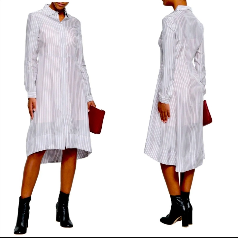 Maje Lilac Striped Shirt Dress